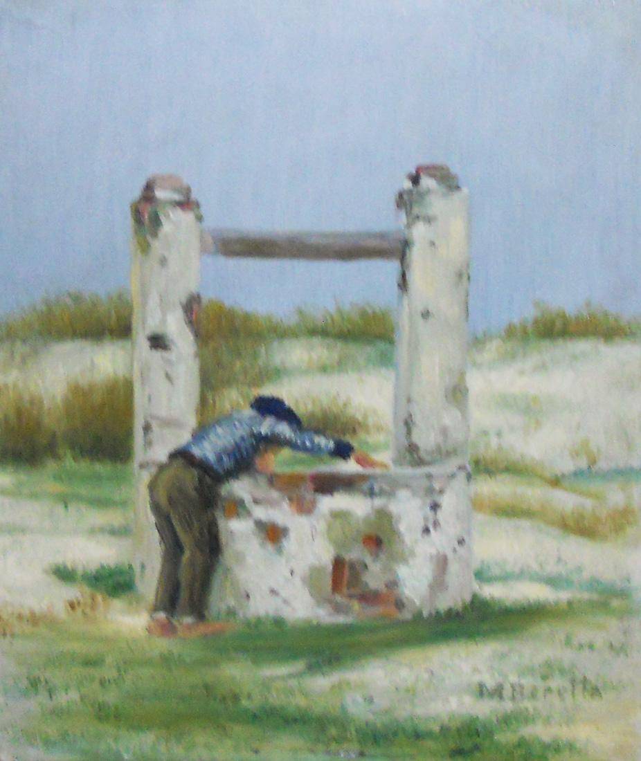 El pozo, 1906. Milo Beretta (1870-1935). Óleo sobre cartón.  27 x 21 cm. Nº inv. 1017.