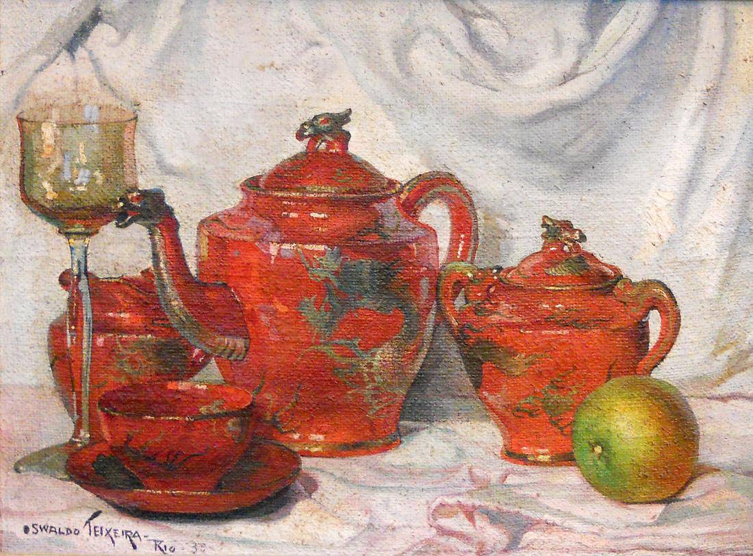 Porcelana china, 1935. Osvaldo Teixeira (1905-1974). Óleo sobre tela.  44 x 58 cm. Nº inv. 1048.