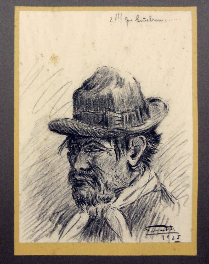 Que ginebrón, 1925. Carlos Castells (1881-1933). Dibujo a lápiz.  25 x 20 cm. Nº inv. 1309.