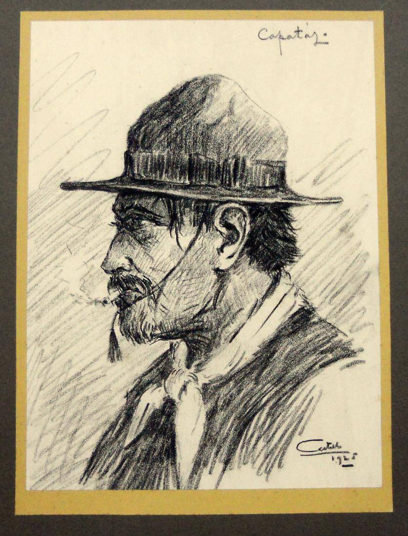 Capataz, 1925. Carlos Castells (1881-1933). Dibujo a lápiz.  26,5 x 20 cm. Nº inv. 1310.