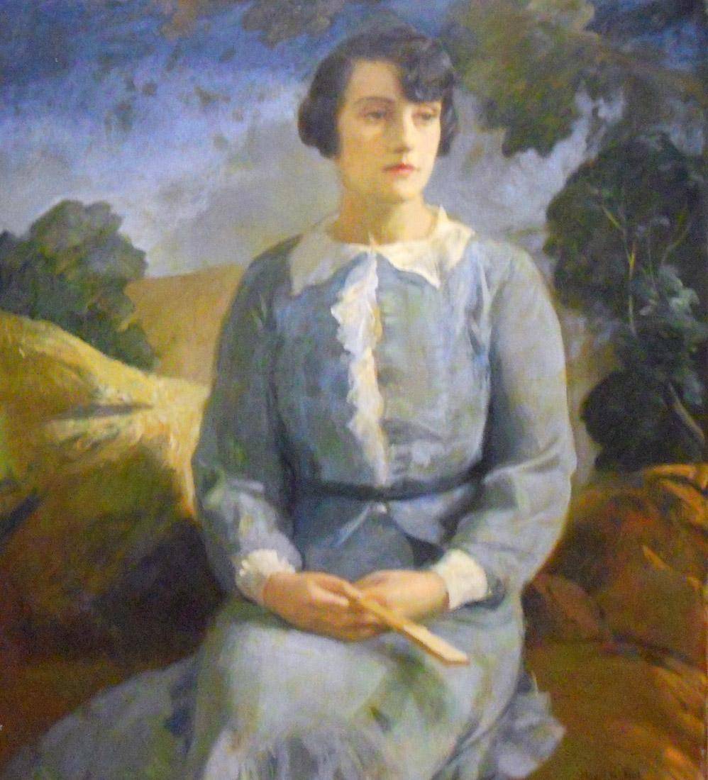 Retrato (Sra. María Elena Roch de García, 1923. Miguel Ángel del Pino y Sardá (1890-1973). Óleo sobre tela.  100 x 81 cm. Nº inv. 1352.