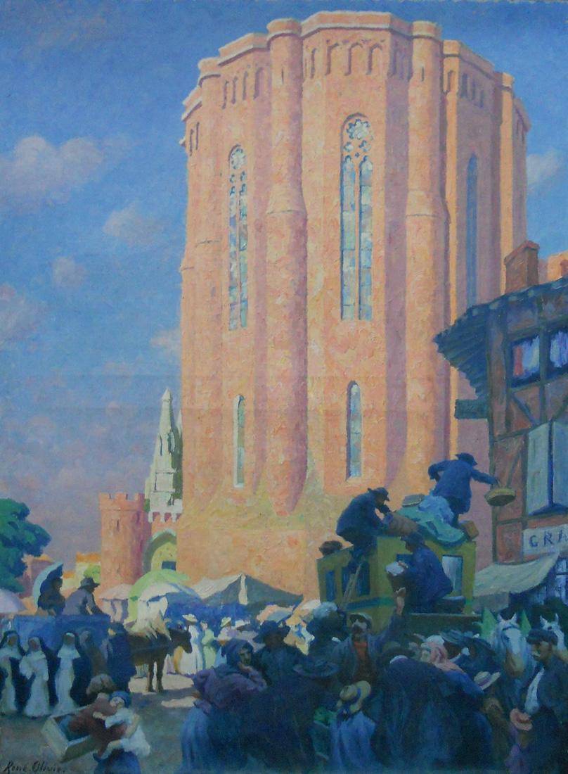 La catedral d'Albt. Renée Olivier. Óleo sobre tela.  131 x 90 cm. Nº inv. 1367.