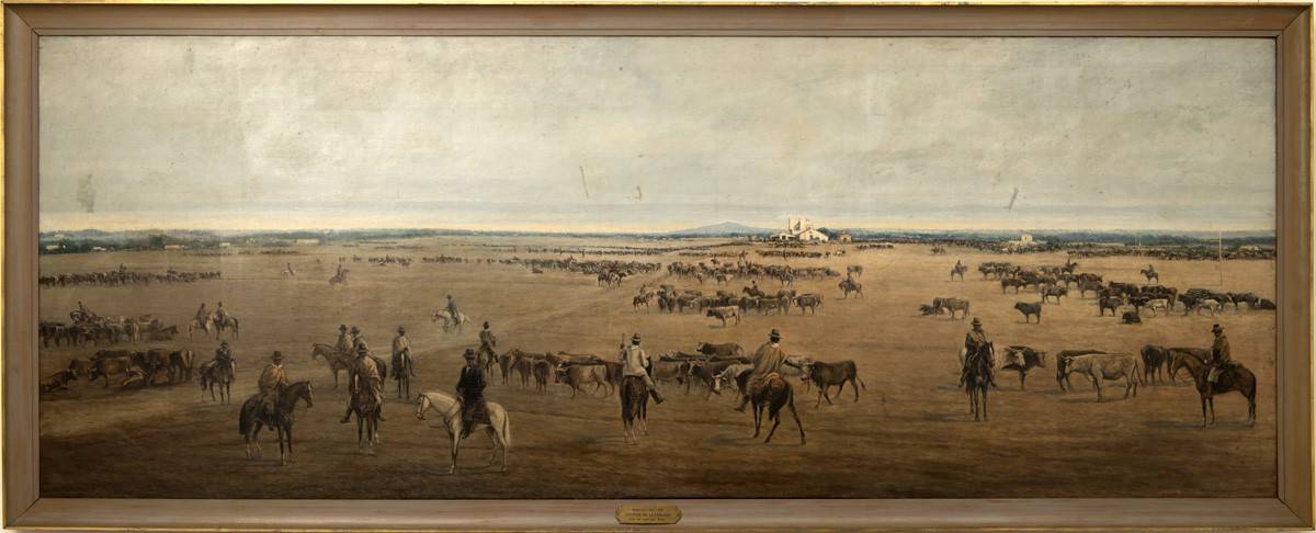 La Tablada en 1899. Santiago Rico (1800). Óleo sobre tela.  128 x 367 cm. Nº inv. 1416.