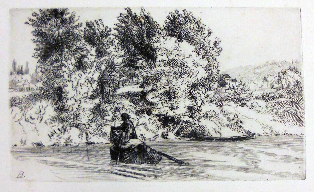 Al borde del arroyo. Félix Braquemond (1833-1914). Grabado.  15 x 24 cm. Nº inv. 1459.