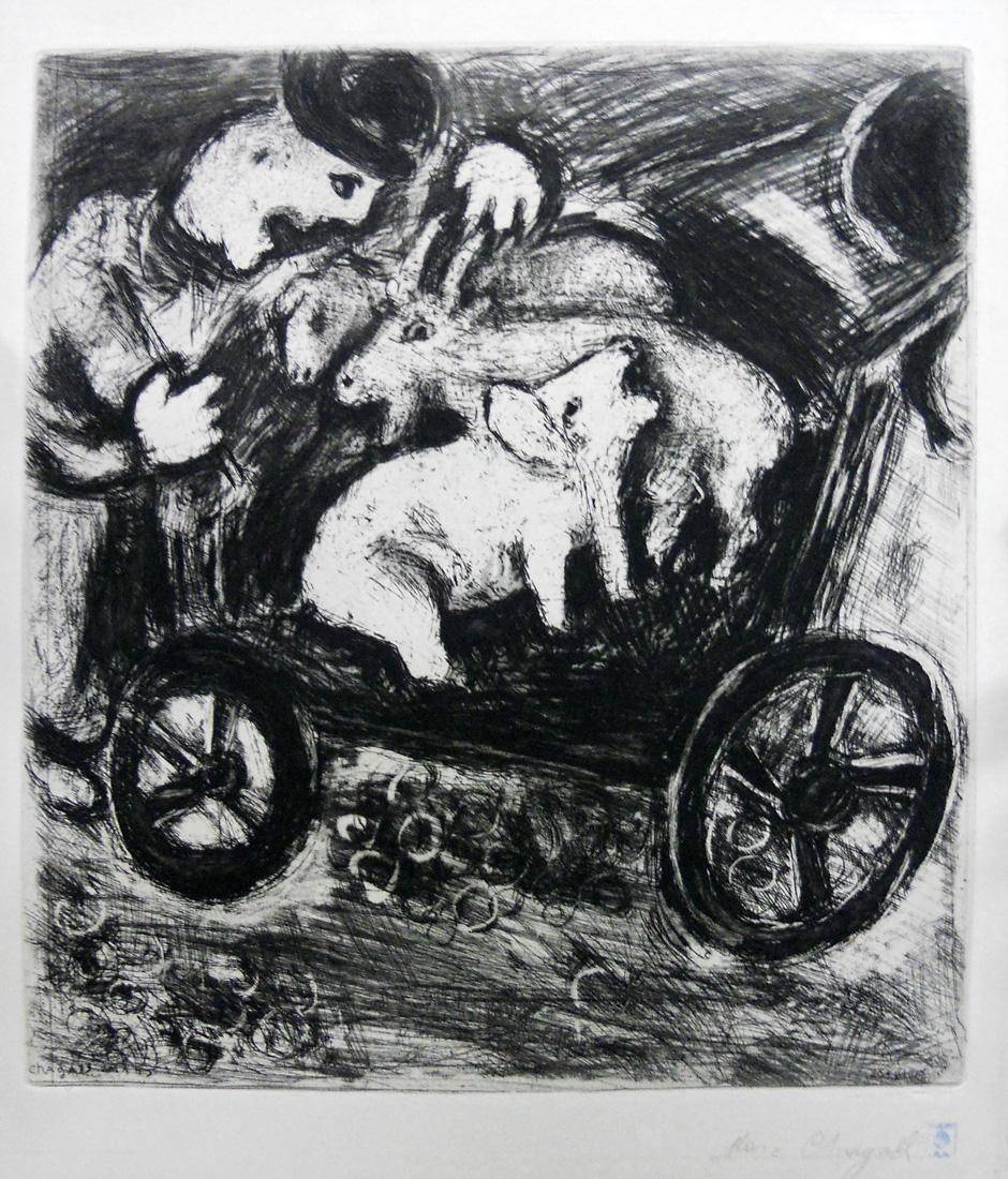 Ilustración, 1945. Marc Chagall (1887-1985). Aguafuerte.  29 x 26,5 cm. Nº inv. 1462.