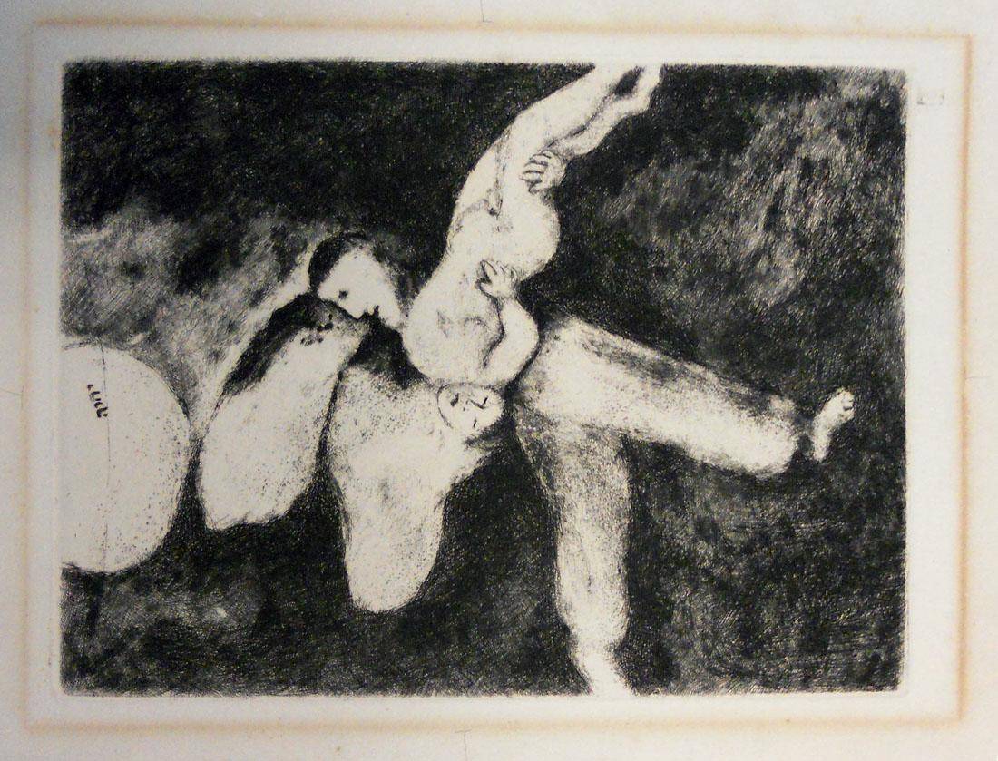 Escena de La Biblia. Marc Chagall (1887-1985). Aguafuerte.  31 x 23 cm. Nº inv. 1463.