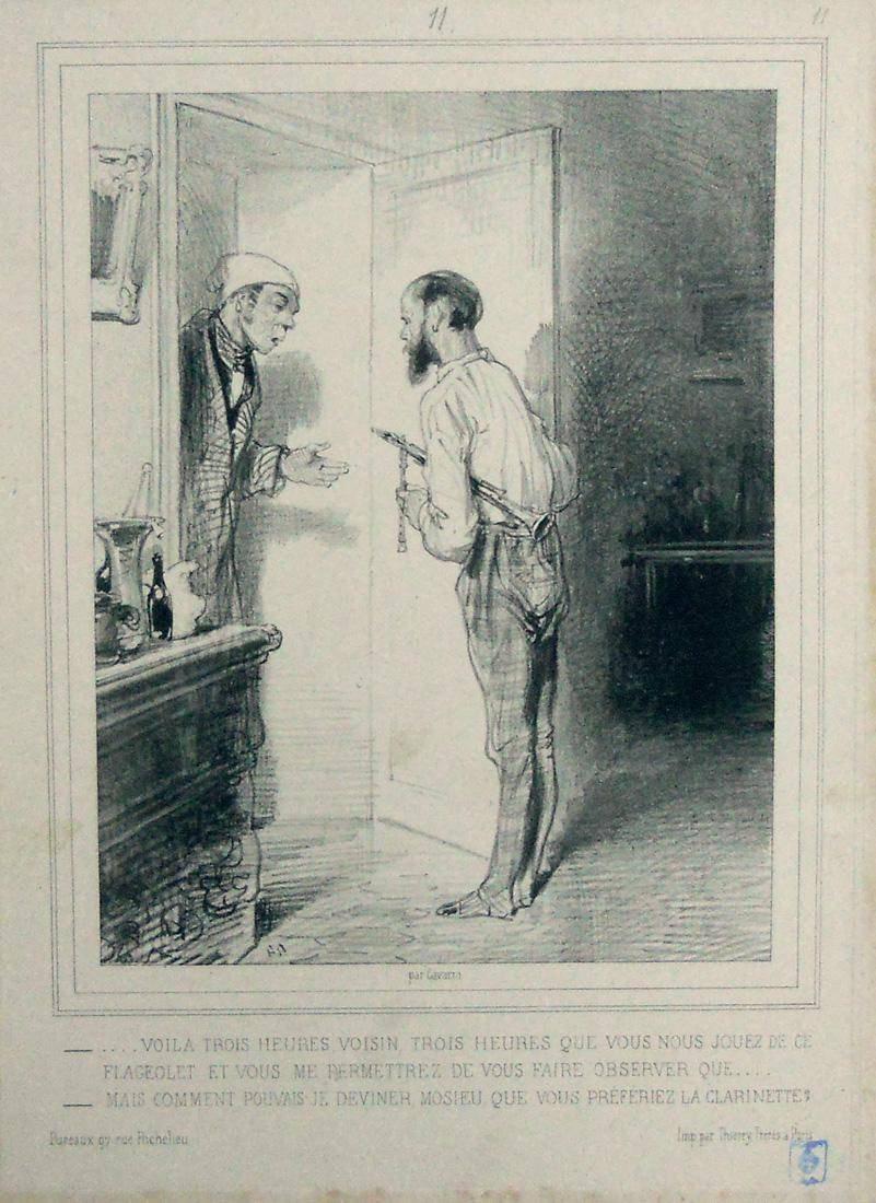 Escena. Paul Gavarni (1804-1866). Litografía.  19 x 15 cm. Nº inv. 1475.