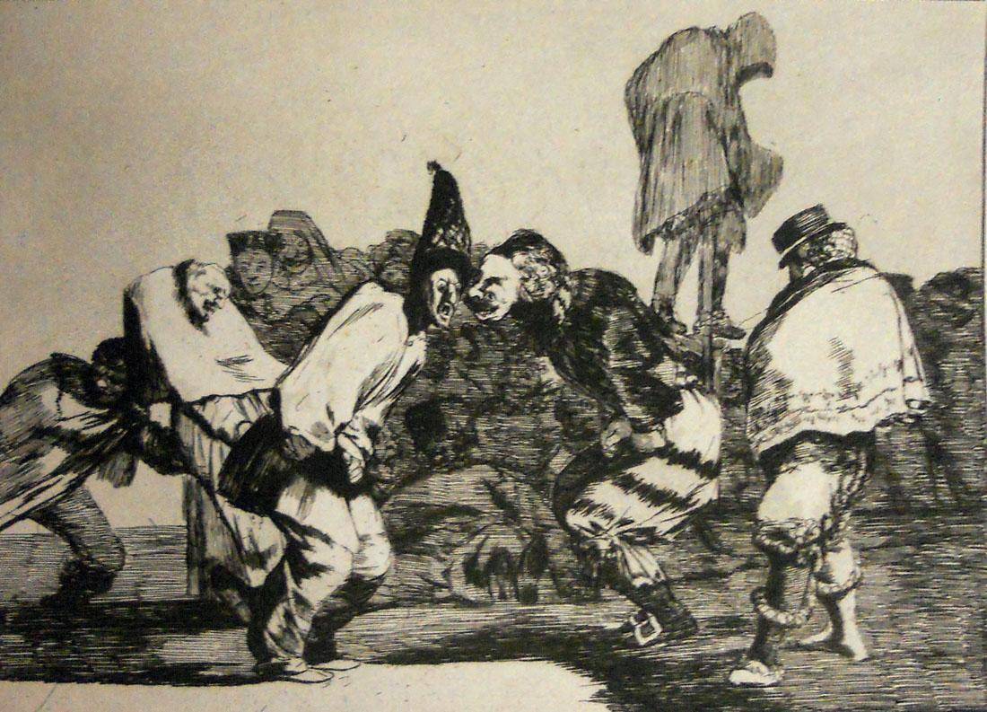 Riña. Francisco de Goya y Lucientes​ (1746-1828). Aguafuerte.  24 x 35 cm. Nº inv. 1479.