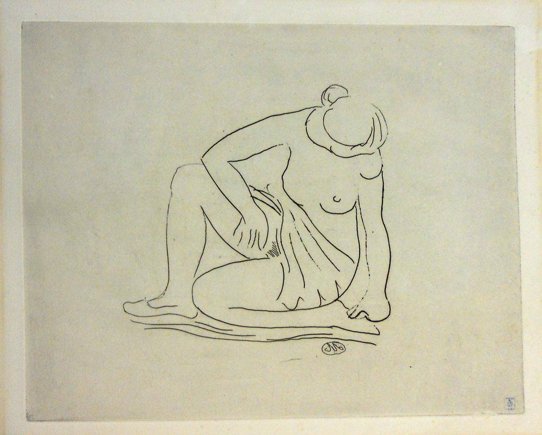 Desnudo. Aristides Maillol (1861-1944). Litografía.  30 x 36,5 cm. Nº inv. 1492.
