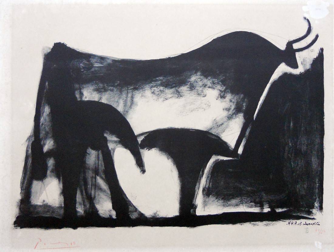 Toro negro, 1947. Pablo Picasso (1881-1973). Litografía.  40 x 54 cm. Nº inv. 1498.