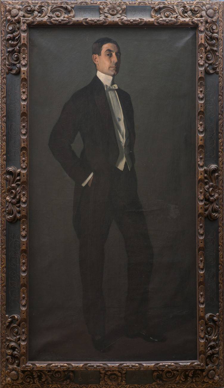 Retrato del escritor Carlos Reyles. Ignacio Zuloaga (1870-1945). Óleo sobre tela.  193 x 100 cm. Nº inv. 1551.