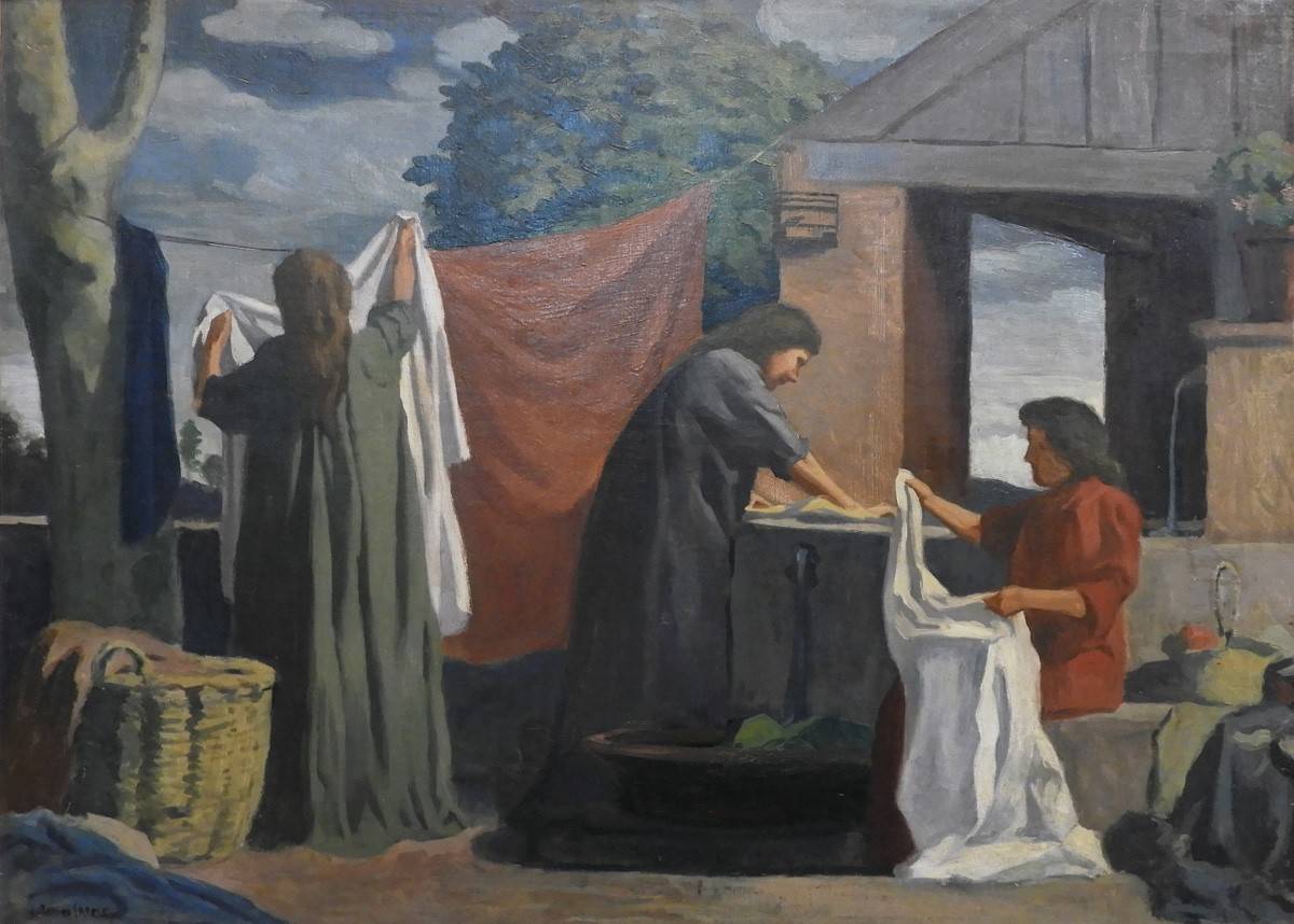 La colada, c.1903. Joaquín Torres García (1874-1949). Óleo sobre tela.  69,5 x 95 cm. Nº inv. 1587.