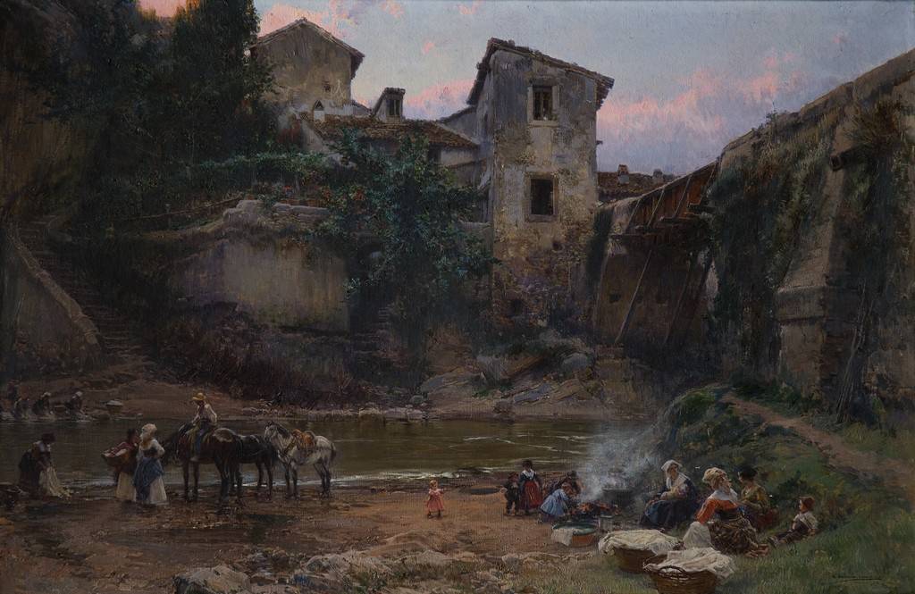 Lavanderas, 1911. Mariano Barbasán Lagueruela (1864-1924). Óleo sobre tela.  62,5 x 42 cm. Nº inv. 1641.