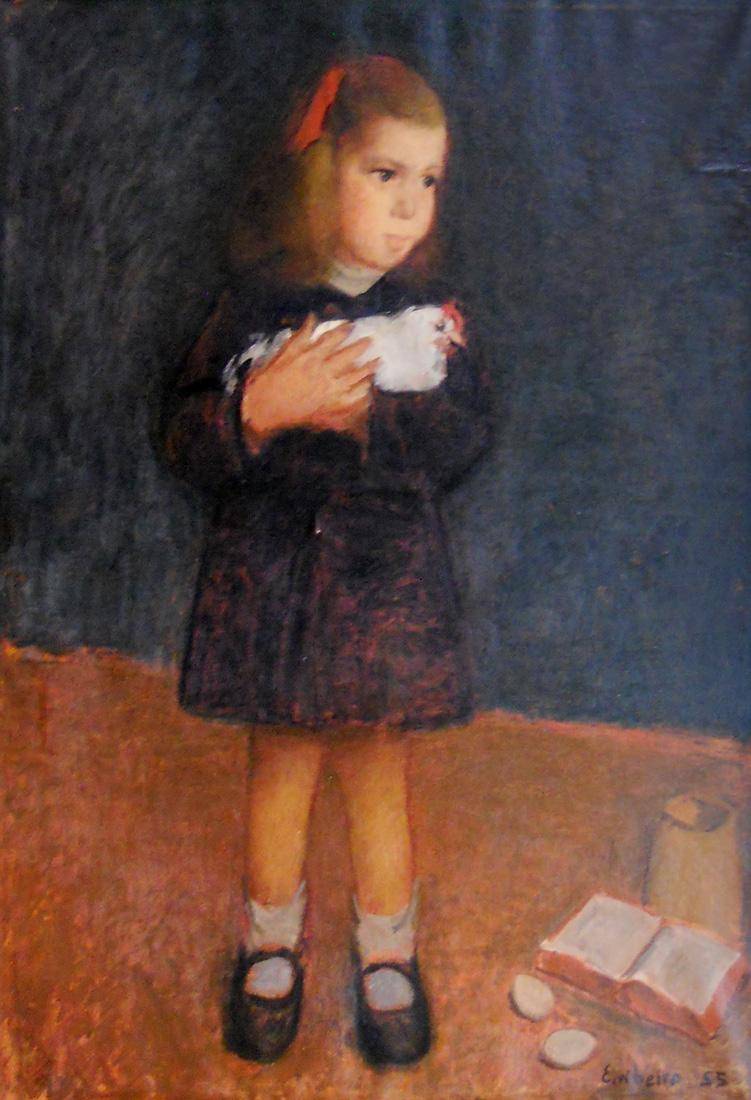Retrato de Alicia, 1955. Edgardo Ribeiro (1921-2006). Óleo sobre tela.  96,5 x 67,5 cm. Nº inv. 1714.