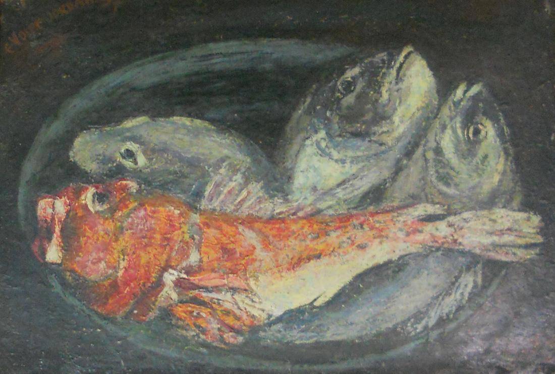 Fruto di mare, 1957. Enrique Volpe Jordan (1912). Óleo sobre cartón.  38 x 49 cm. Nº inv. 1729.