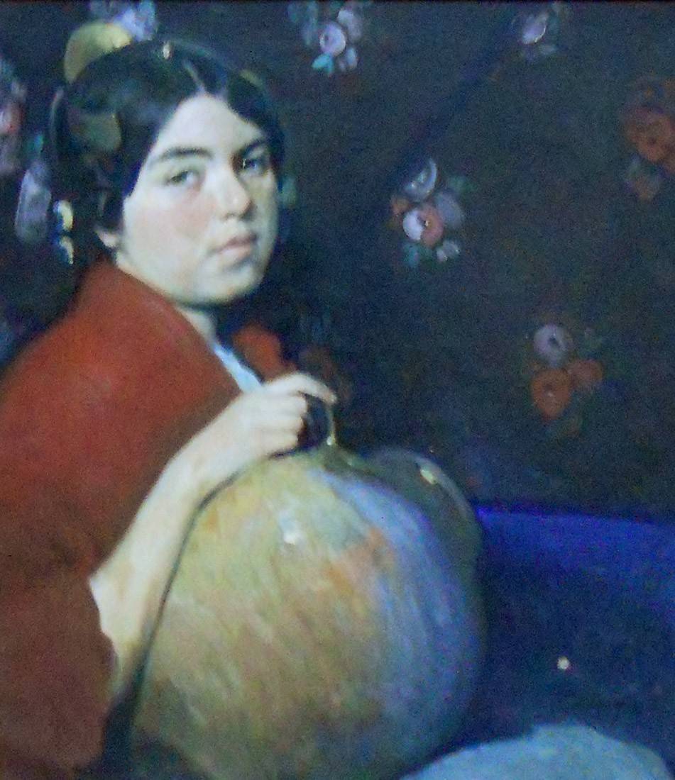 Mujer con cántaro. Segrelles (1885-1969). Óleo sobre tela.  54 x 58 cm. Nº inv. 1751.