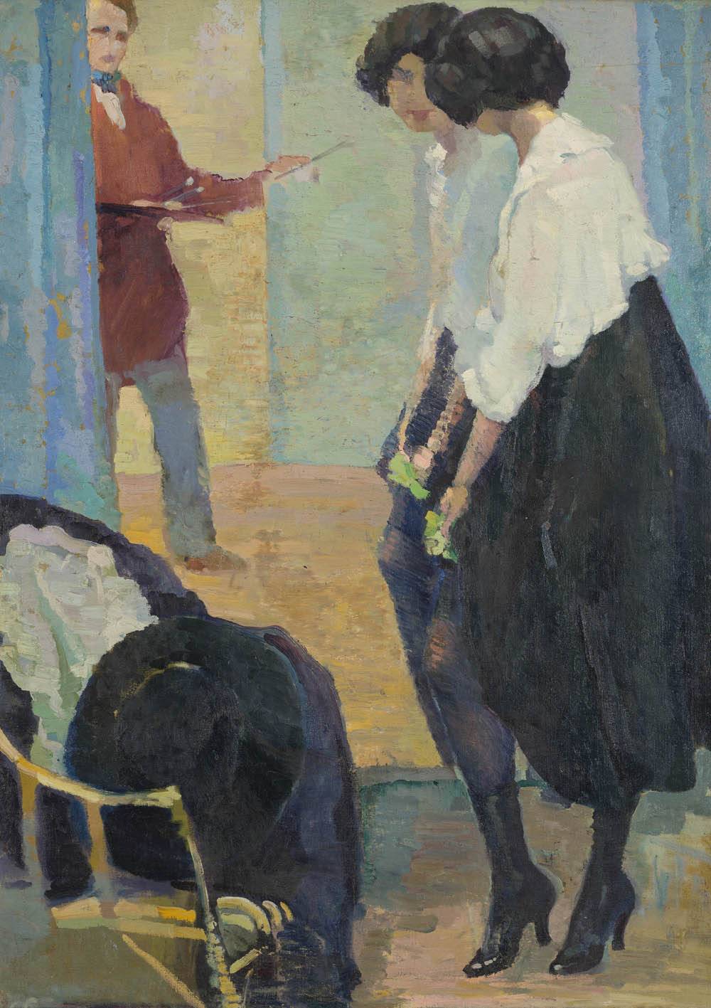 En el taller, 1916. Guillermo Laborde (1886-1940). Óleo sobre tela.  130 x 96 cm. Nº inv. 1796.