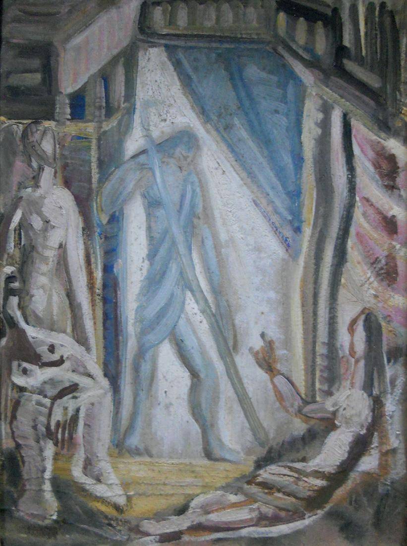 El peregrino, c.1920. Carlos Alberto Castellanos (1881-1945). Óleo sobre cartón.  39 x 29 cm. Nº inv. 1959.