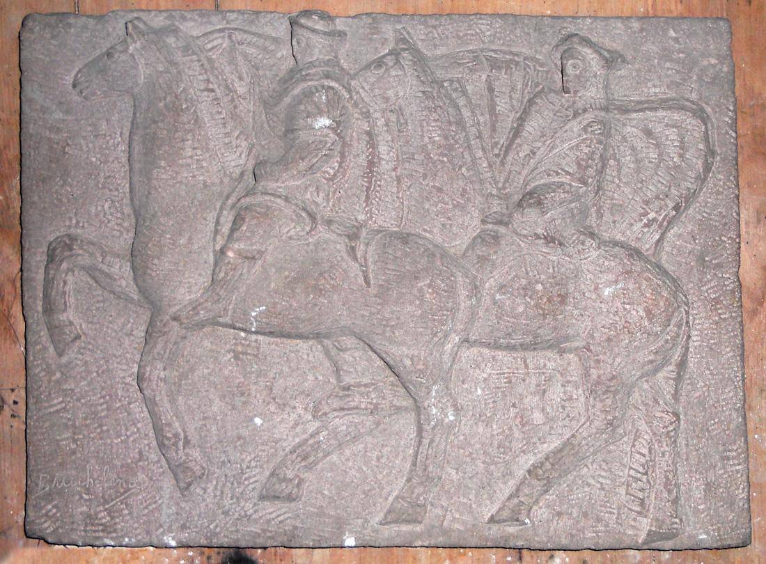 El baqueano. Bernabé Michelena (1888-1963). Piedra.  42 x 56 x 8,5 cm. Nº inv. 1977.