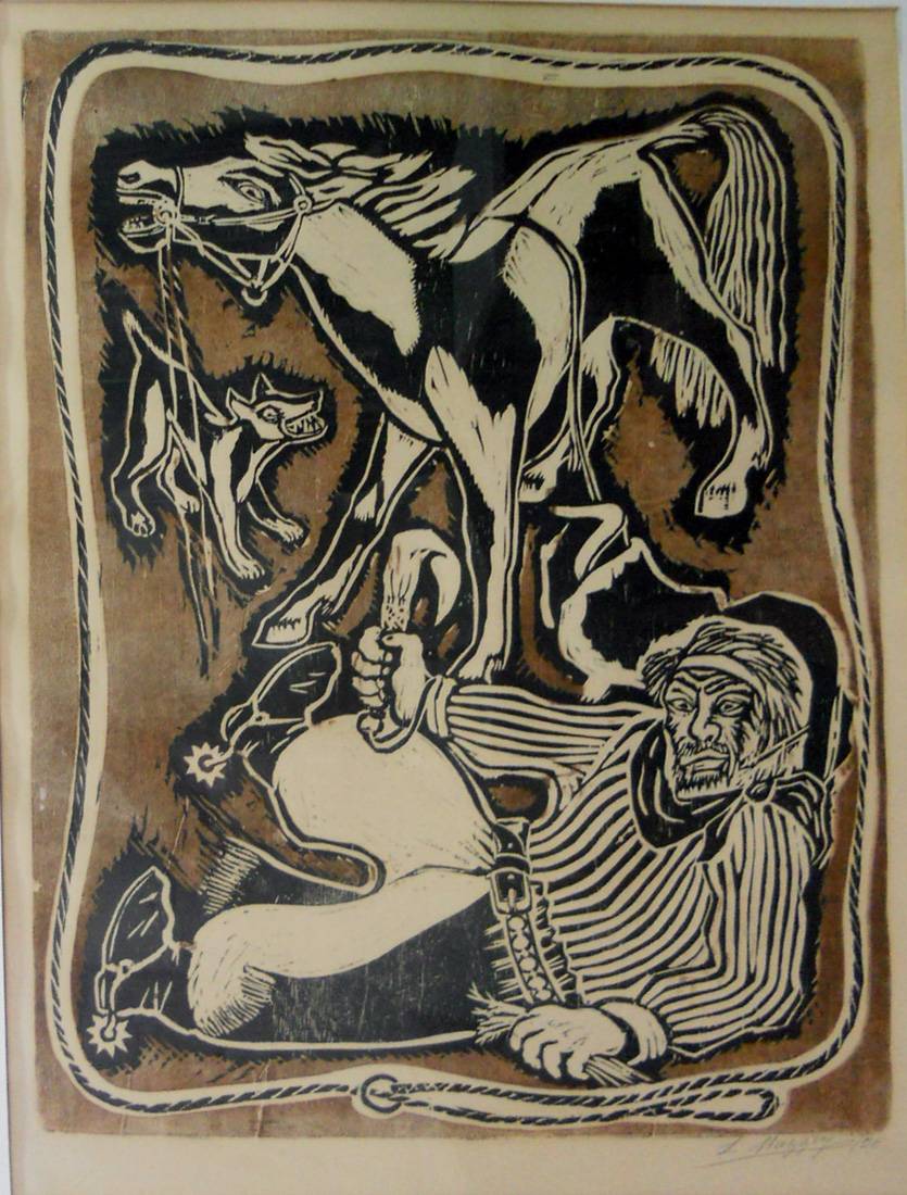 Doma, 1956. Luis Mazzey (1895-1983). Xilografía.  53 x 40,5 cm. Nº inv. 2025.