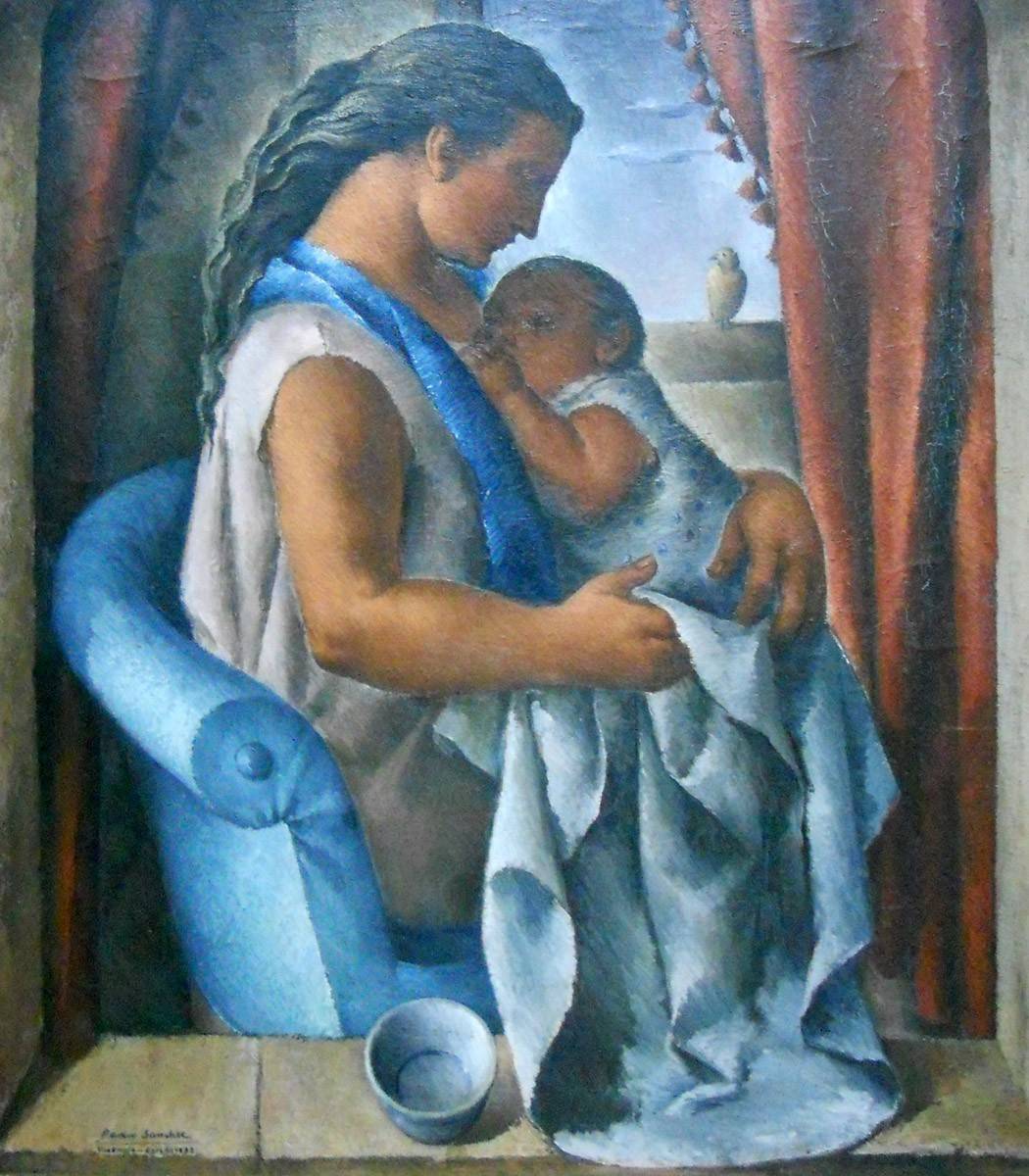 Madre latina, 1933. Pedro Sánchez (1903). Óleo sobre tela.  110 x 100 cm. Nº inv. 2098.