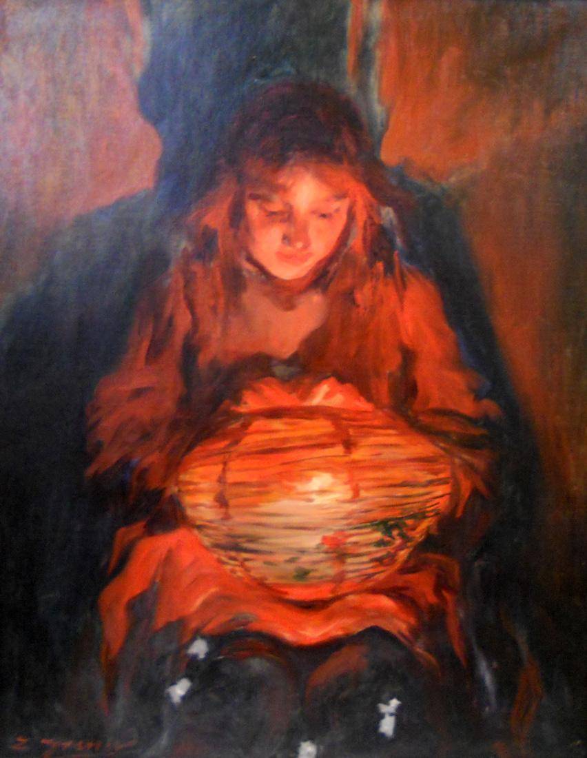 Efecto de luz. Luis Graner (1863-1929). Óleo sobre tela.  76 x 61 cm. Nº inv. 213.