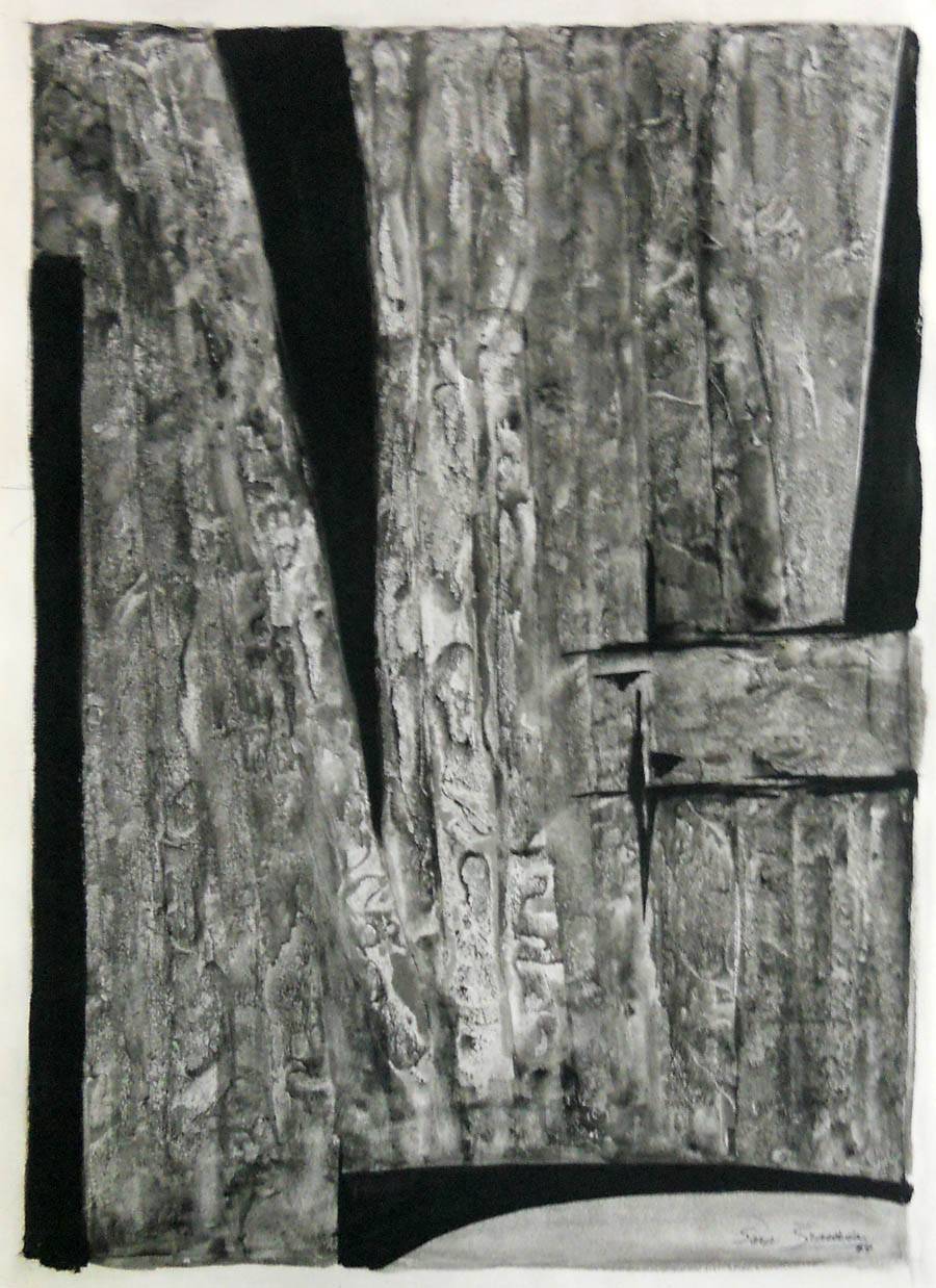 Estructura, 1964. Sara Traversa (1912-1999). Tinta china sobre papel.  54 x 39 cm. Nº inv. 2191.