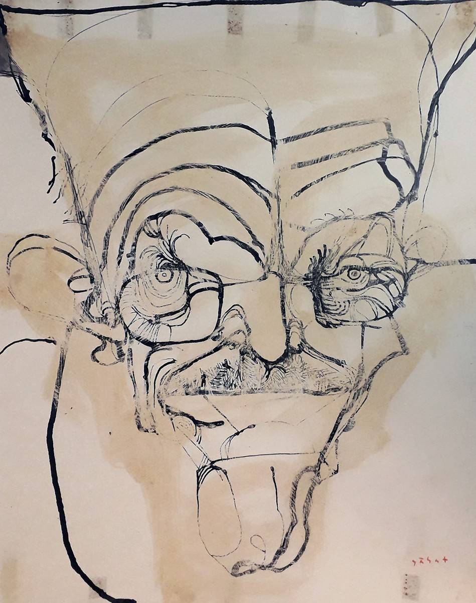 Retrato de mi padre, c.1965. Hermenegildo Sábat (Menchi) (1933-2018). Dibujo sobre papel.  47 x 36 cm. Nº inv. 2221.