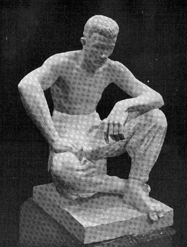 Peón campesino, c.1945. Severino Pose (1894-1964). Yeso.  122 x 89 x 60 cm. Nº inv. 2295.