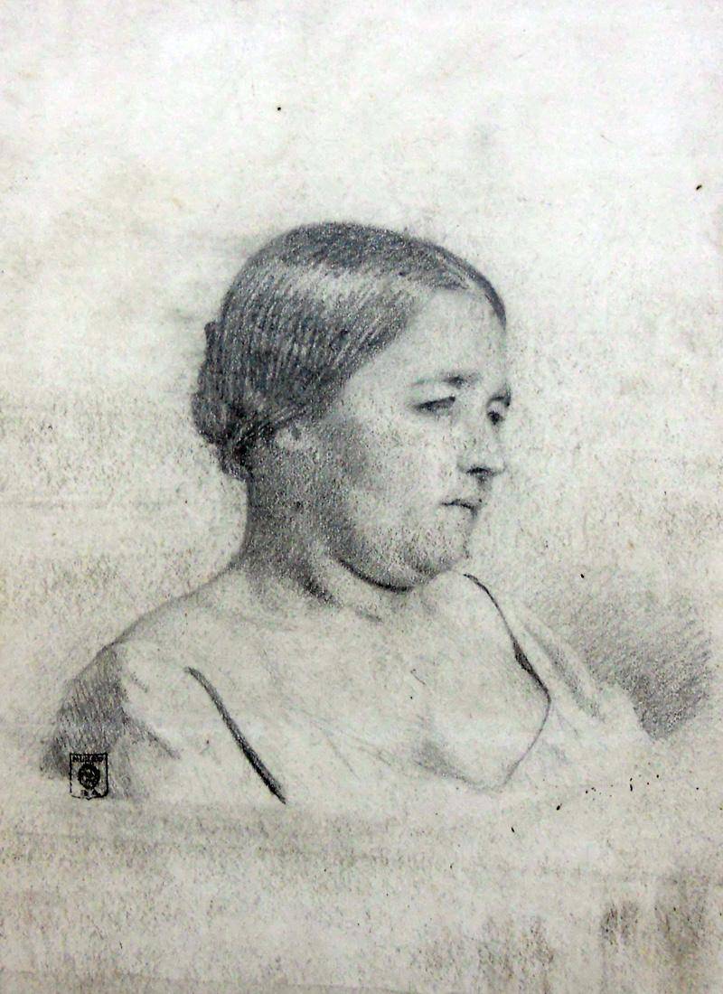 Apunte - estudio de mujer, c.1863
