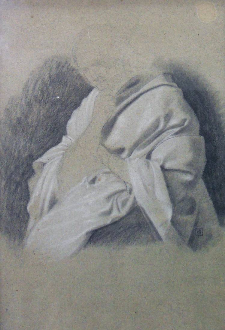 Apunte - estudio de ropaje, c.1862