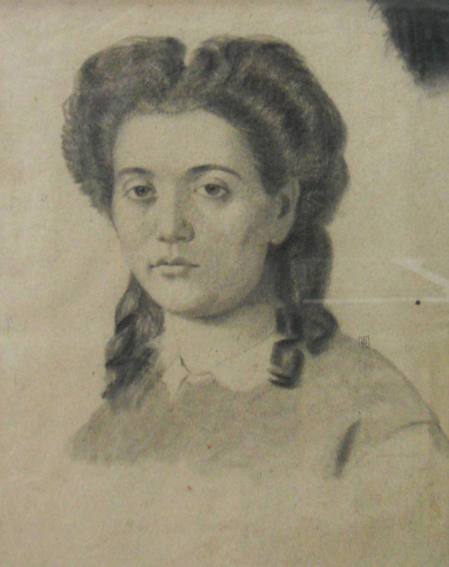 Estudio - cabeza de mujer, c.1862