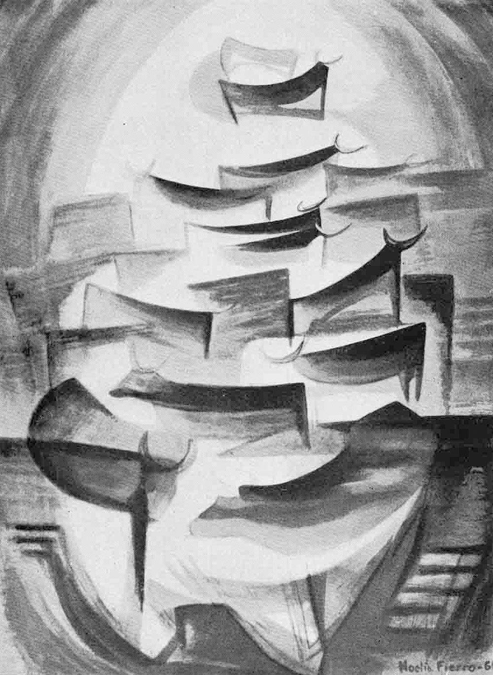 Animales, 1960. Noelia Fierro (1934). Acuarela sobre papel.  67 x 51 cm. Nº inv. 2600.