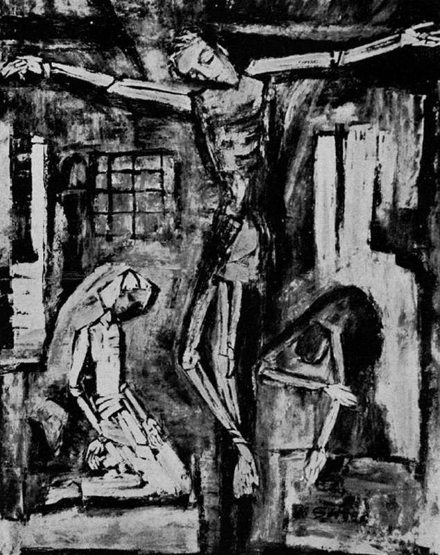 Desolación, c.1956. Nelsa Solano Gorga (1921-1984). Óleo sobre papel.  60 x 48 cm. Nº inv. 2615.
