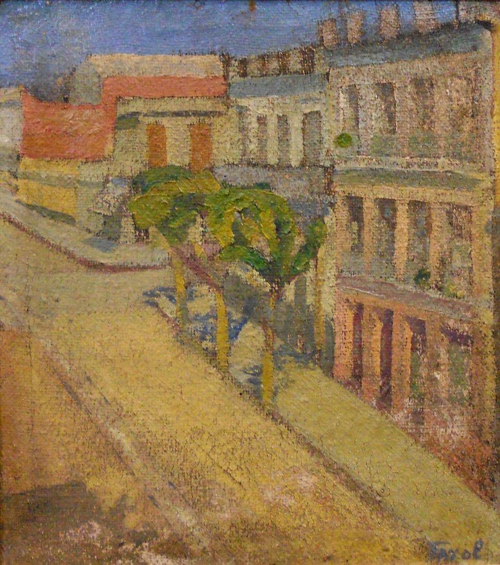 Paisaje urbano. Luis A. Fayol (1904-1965). Óleo sobre tela.  45 x 40 cm. Nº inv. 2632.