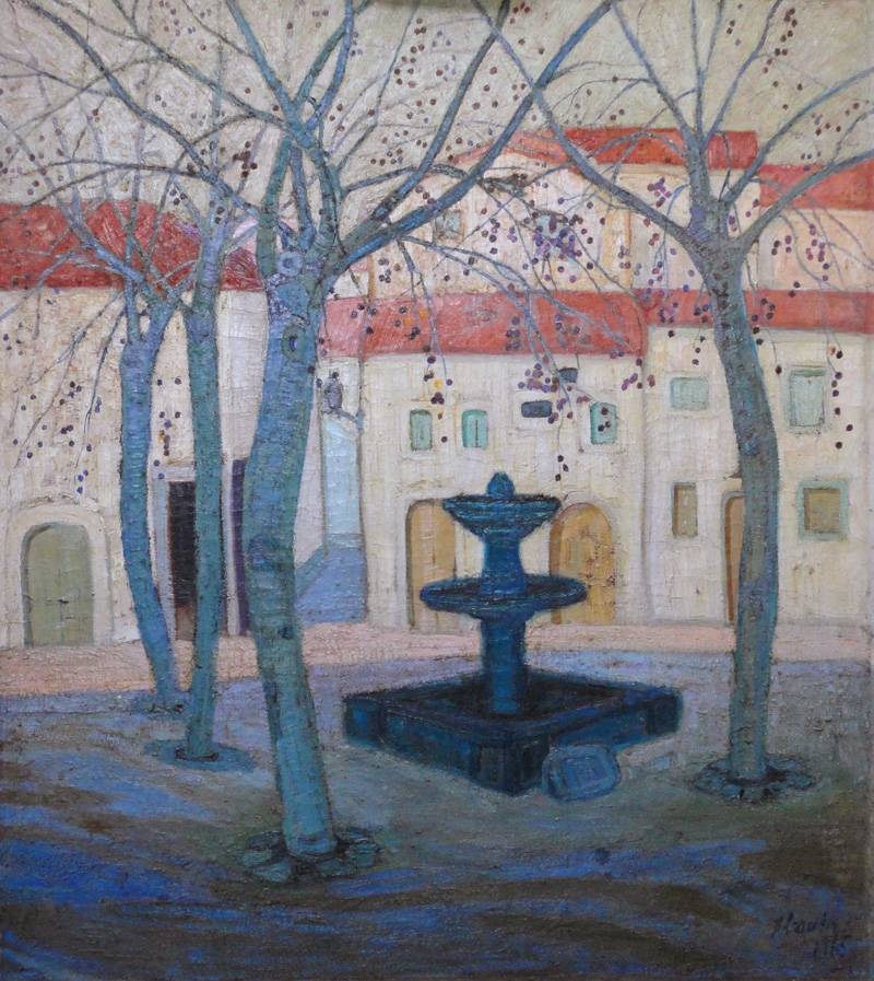 Plaza de Pollenza, 1915. Humberto Causa (1890-1925). Óleo sobre tela.  115 x 102 cm. Nº inv. 2653.