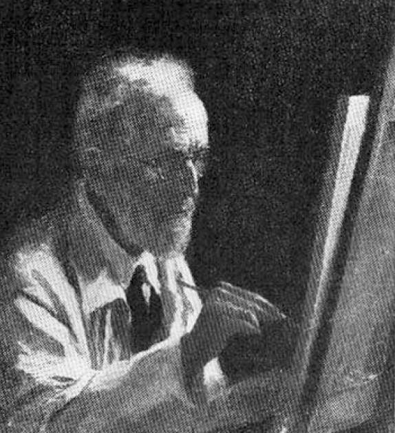 Retrato del pintor Pascasio Odiozábal, c.1943. Domingo Giaudrone (1889-1968). Óleo sobre cartón.  63 x 60 cm. Nº inv. 2735.