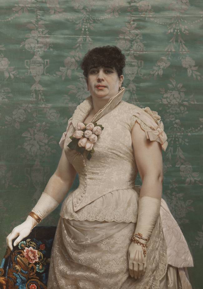 Retrato de Doña Carlota Ferreira de Regunaga, c.1883-88. Juan Manuel Blanes (1830-1901). Óleo sobre tela.  130 x 100 cm. Nº inv. 285.