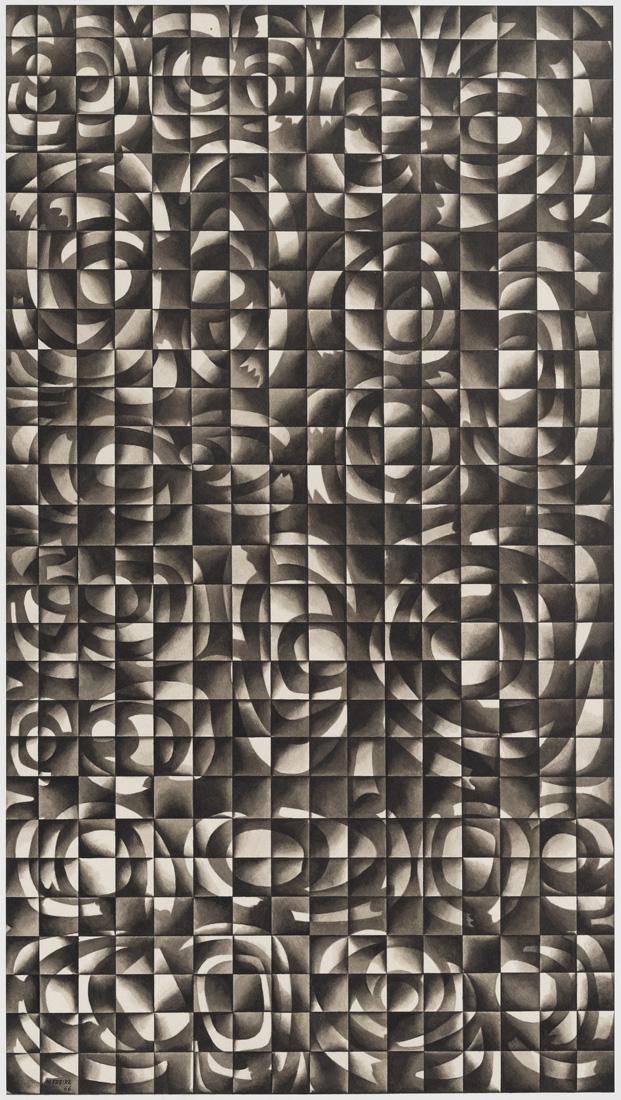 Composición, c.1966. María Freire (1917-2015). Tinta china sobre papel.  85 x 48 cm. Nº inv. 2925.