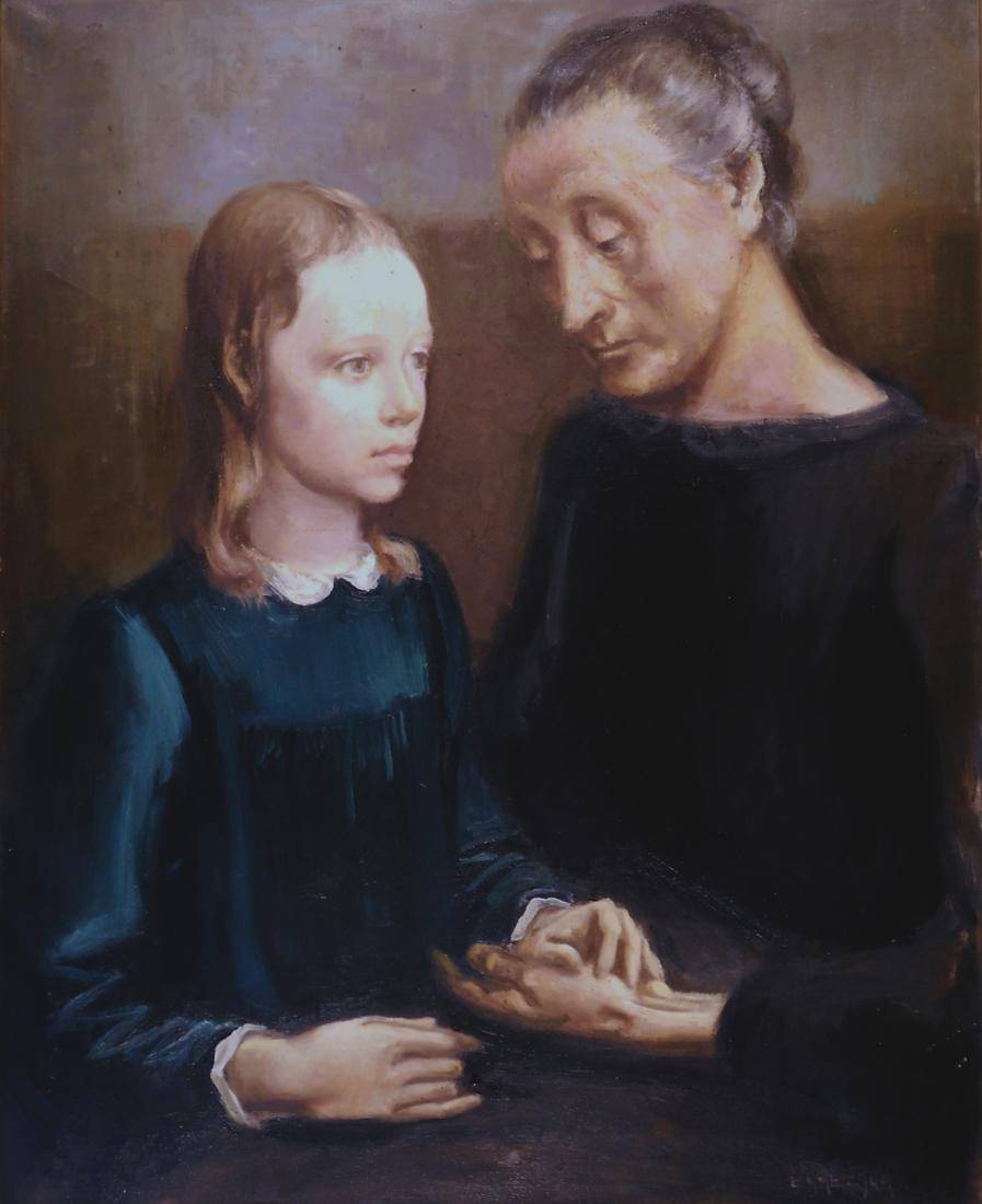 La abuela. Eduardo Amézaga (1911-1977). Óleo sobre tela.  106 x 85 cm. Nº inv. 2936.