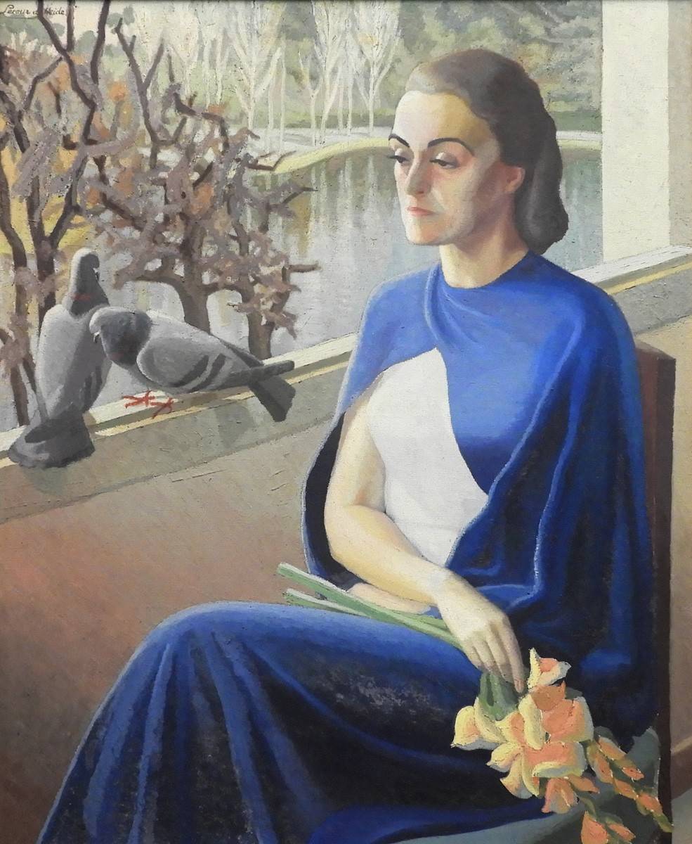 Retrato de la escultora Aurora Togores. Lola Lecour (1906-1985). Óleo sobre tela.  120 x 96 cm. Nº inv. 2937.