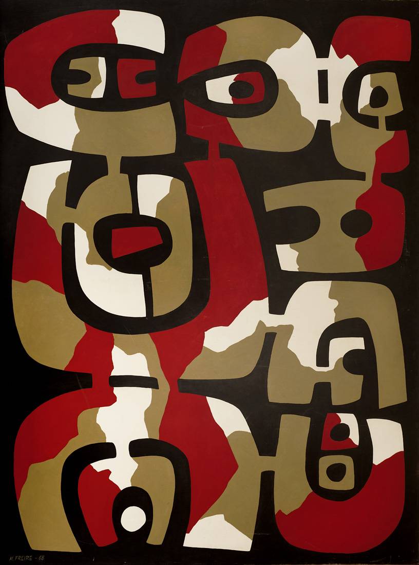 Composición 17 de julio, 1968. María Freire (1917-2015). Acrílico sobre tela.  180 x 136 cm. Nº inv. 3037.