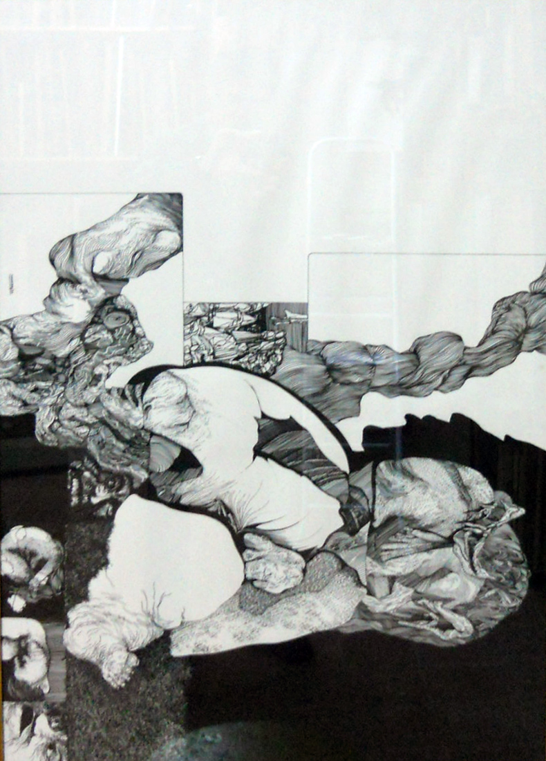 Y poder sentarse en el pasto, 1970. Eduardo Fornasari Baum (1946). Tinta china y tempera.  98 x 64 cm. Nº inv. 3552.