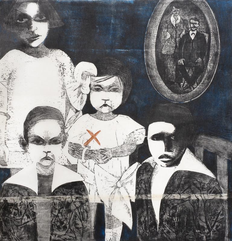Retrato de la artista, 1969. Leonilda González (1923-2017). Xilografía sobre papel.  67 x 65,5 cm. Nº inv. 3613.