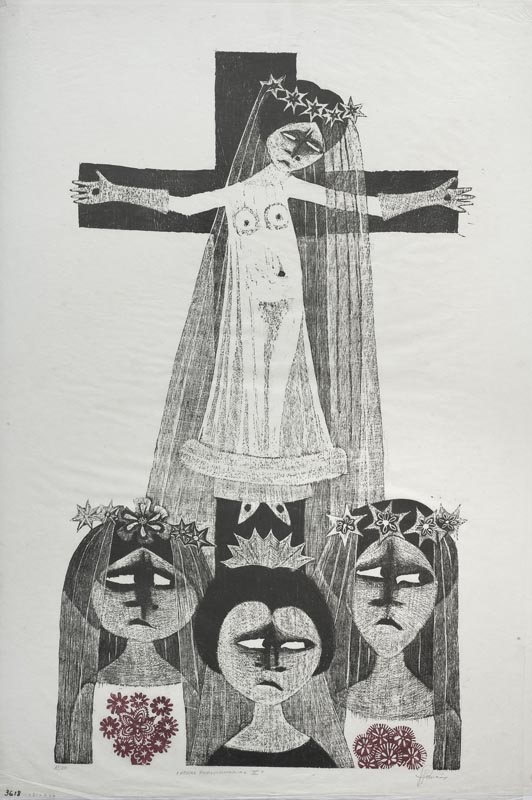Novias revolucionarias V, 1968. Leonilda González (1923-2017). Xilografía.  92 x 61 cm. Nº inv. 3618.