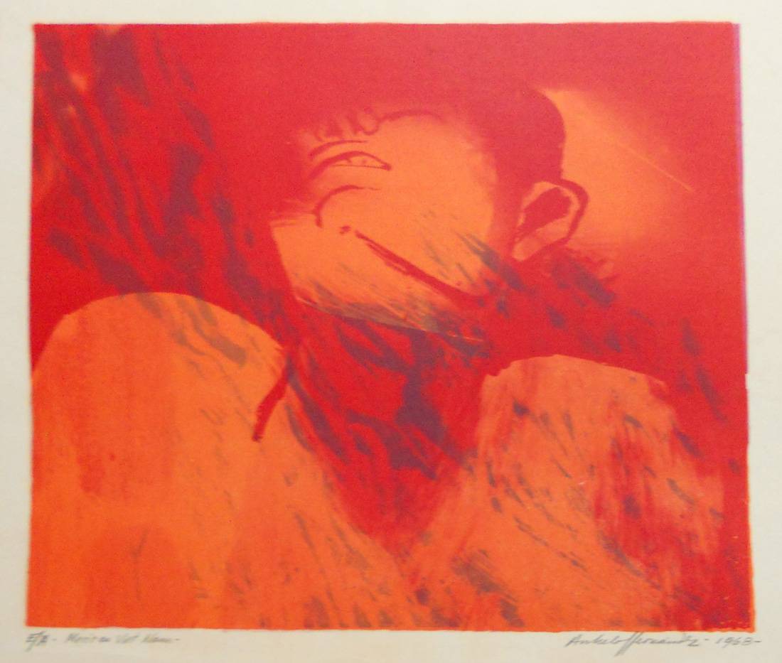 Morir en Viet Nam, 1968. Anhelo Hernández (1922-2010). Litografía.  31 x 32 cm. Nº inv. 3640.