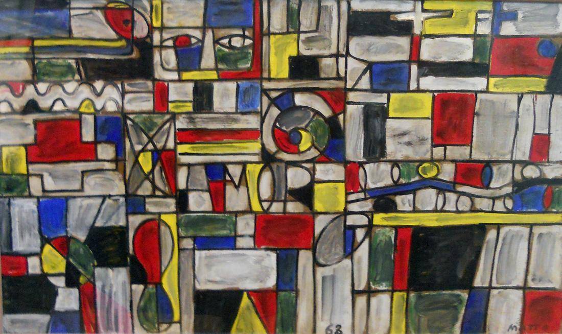 Composición constructiva, 1963. Francisco Matto (1911-1995). Óleo sobre cartón.  51 x 86 cm. Nº inv. 3665.