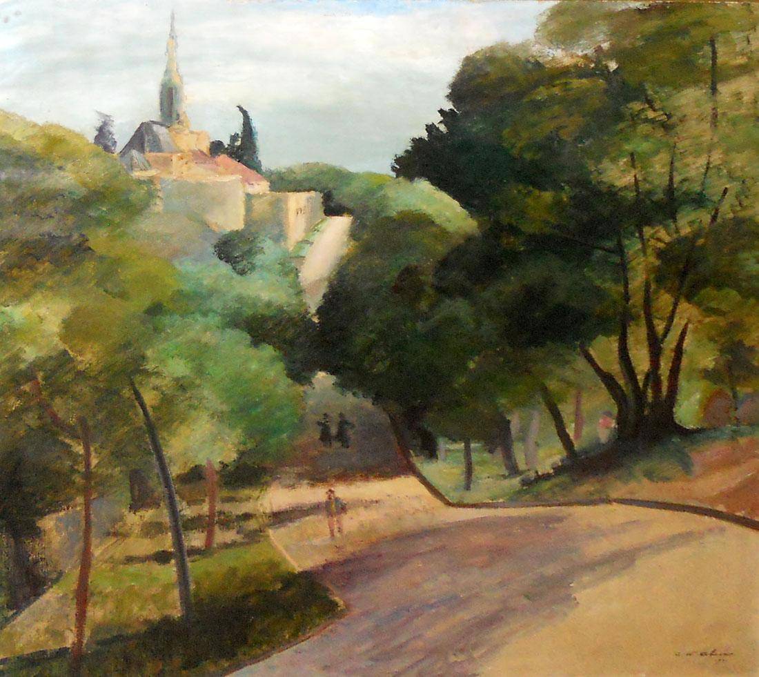 Paisaje de Montevideo, 1931. Carlos Washington Aliseris Genta (1898-1974). Óleo sobre tela.  99 x 90 cm. Nº inv. 3875.