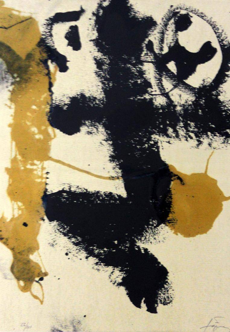 Sin título. De 'Homenaje a Fray Bartolomé de Las Casas', 1984. Antoni Tàpies (1923-2012). Litografía.  50 x 35 cm. Nº inv. 3901.30.