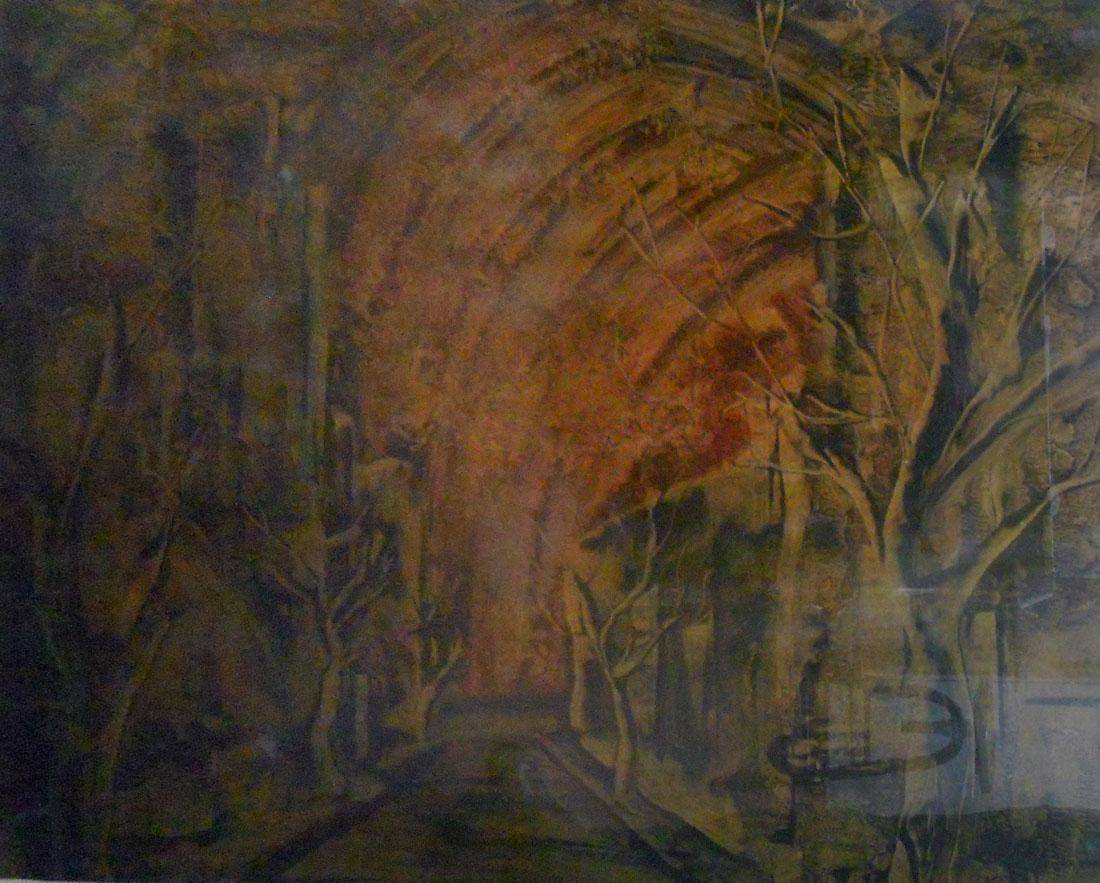 Arrabal y magia, 1978. José Erman (1936). Óleo policromado.  62 x 79 cm. Nº inv. 3946.